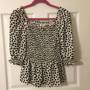 Off the Shoulder black and white heart blouse